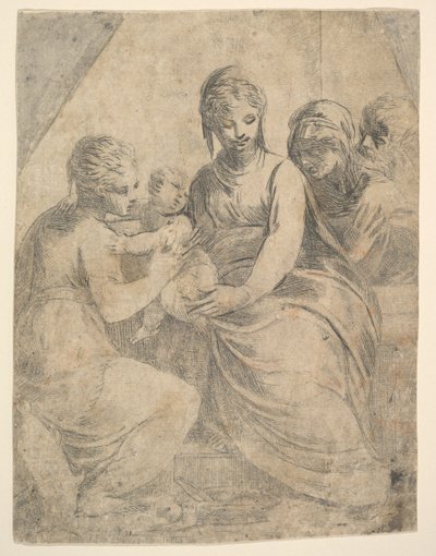 A Szűz és a Gyermek szentek kíséretében, kb. 1540-50. alkotó: Andrea Schiavone