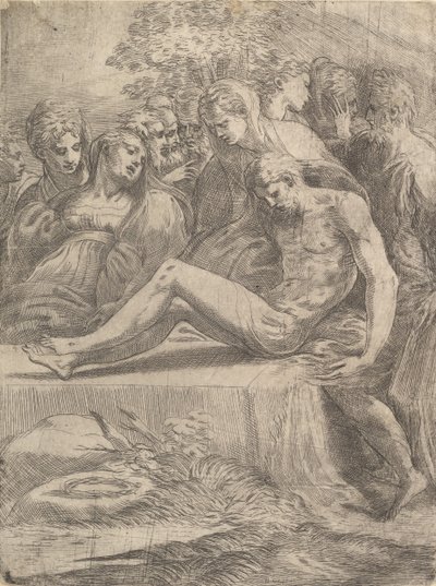 A halott Krisztus feletti siralom, kb. 1545-50. alkotó: Andrea Schiavone
