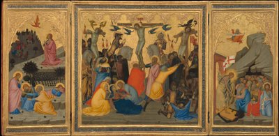 Jelenetek Krisztus szenvedéséből: Agónia a kertben, a keresztre feszítés..., 1380-as évek. alkotó: Andrea Vanni