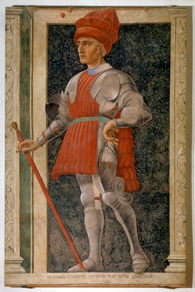Farinata degli Uberti olasz arisztokrata és katonai vezető portréja (friss alkotó: Andrea del Castagno