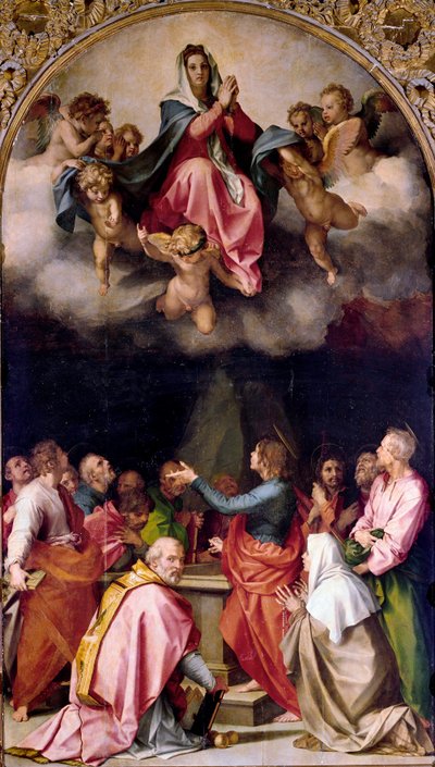 Andrea del Sarto (1486-1531) Mennybemenetele Passerini festménye 1522 Méret: 379x222 cm Firenze, Palazzo Pitti alkotó: Andrea del Sarto
