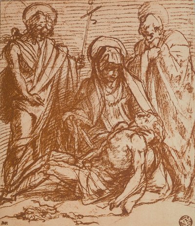 Halott Krisztus a szüzek karjában (Pieta) alkotó: Andrea del Sarto
