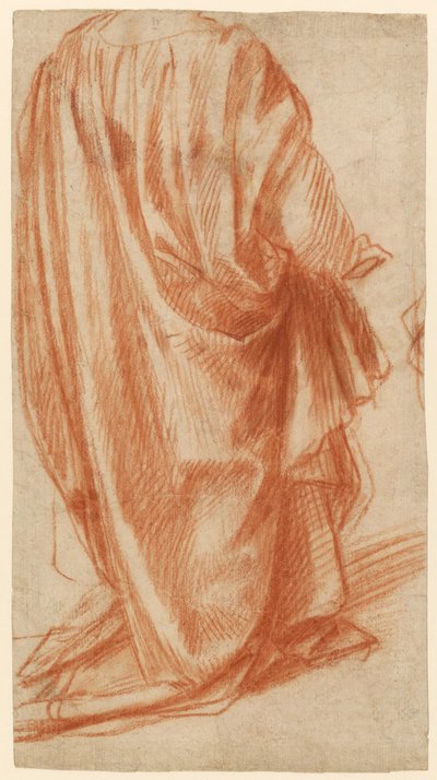 Studie von Drapierungen (recto); Studie eines nackten Mannes (verso) alkotó: Andrea del Sarto