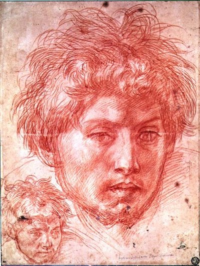 Egy ember feje (piros kréta papíron) alkotó: Andrea del Sarto