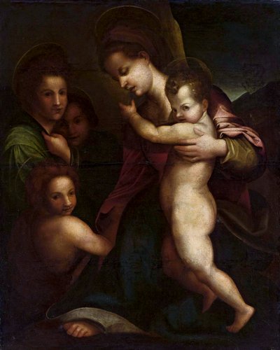 Madonna a gyermek Jézussal és Szent Jánossal alkotó: Andrea del Sarto