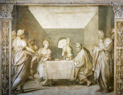 Salome baptista fejének bemutatása Heródiásnak alkotó: Andrea del Sarto