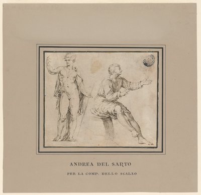 Vázlatok egy aktfiguráról klasszikus pózban és egy ülő figuráról alkotó: Andrea del Sarto