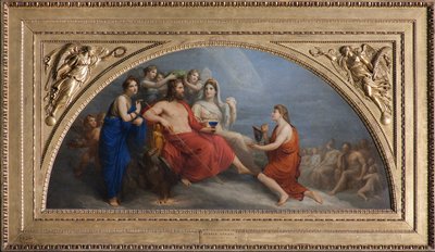 Az Olimposz (Jupiter, melyet az Órák mirthával koronáztak meg, egy földgömböt ajánl Ganymédésznek, hogy nektárt szolgáltasson fel) alkotó: Andrea the Elder Appiani