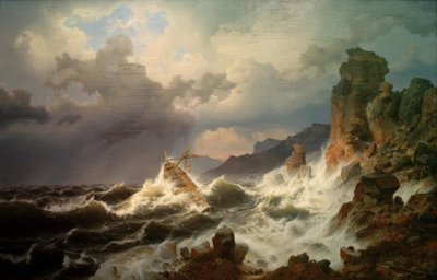 Tengeri vihar a norvég tengerparton alkotó: Andreas Achenbach