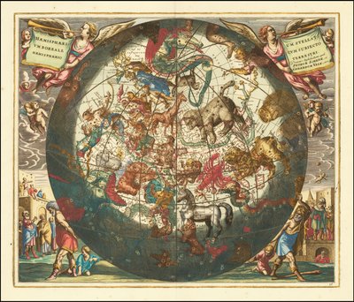 1660-as északi égbolt égi térképe alkotó: Andreas Cellarius