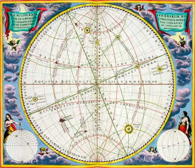 A Föld és a bolygók mozgását ábrázoló térkép, 1660-1661 alkotó: Andreas Cellarius