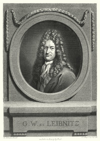 Gottfried Wilhelm Leibniz német filozófus, matematikus és polihisztor (metszet) alkotó: Andreas Scheits