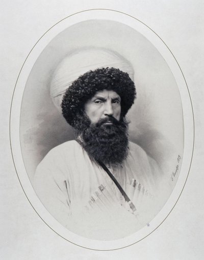 Shamil imám portréja 1797-1871, 1859 alkotó: Andrei Deniere