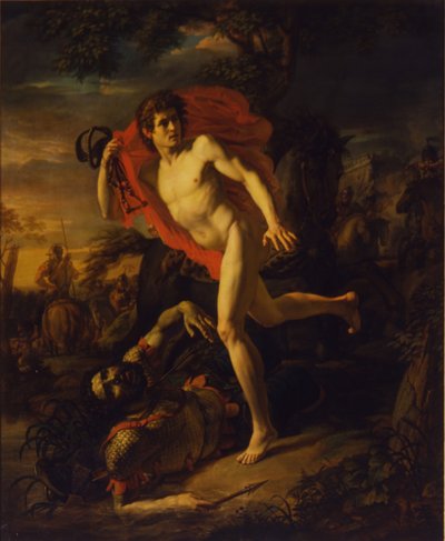 Egy fiatalember hőstette Kijevben 968-ban, 1810-ben alkotó: Andrei Ivanovich Ivanov