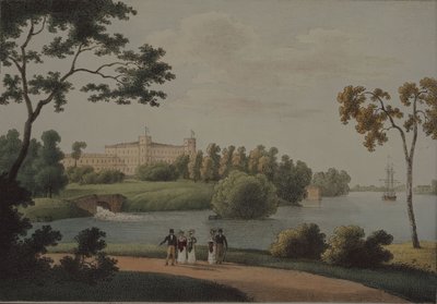 Kilátás a Fő Gatchina palotára, 1821 alkotó: Andrei Yefimovich Martynov