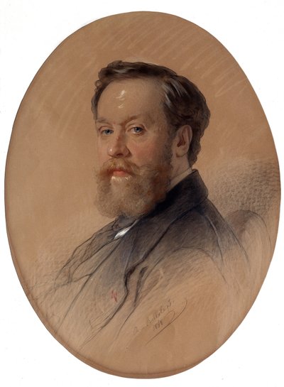 "V. Y. Tulinov nemesi marsall portréja" (V. Y. Tulinov nemesség marsalljának portréja) Andrej Belloli (1820-1881) pasztellrajza 1868 Ivan Kramskoy Szépművészeti Múzeum (vagy Kramskoi) Voronyezsben (Voronyezs) , Oroszország. alkotó: Andrej Franzowitsch Belloli