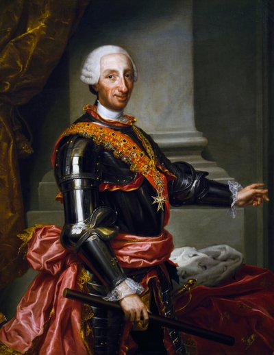 III. Bourbon Károly portréja (olaj, vászon) alkotó: Andrés de la Calleja
