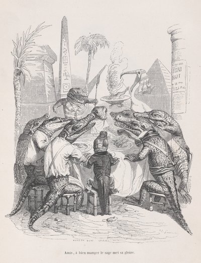 Barátaim, a bölcs arra helyezi a dicsőségét, hogy jókat eszik a Jelenetek a magánéletből..., kb. 1837-47. alkotó: Andrew Best Leloir
