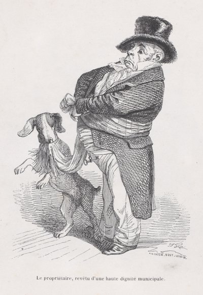 A tulajdonos az állatok magán- és közéletének jeleneteiből, kb. 1837-47. alkotó: Andrew Best Leloir