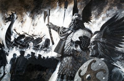 Lerwick Up Helly, Viking fesztivál (gouache, papír) alkotó: Andrew Howat