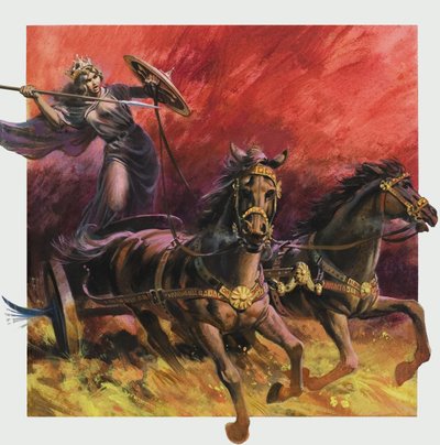 Boadicea királynő (Kr.u. 60 körül) (gouache, papír) alkotó: Andrew Howat