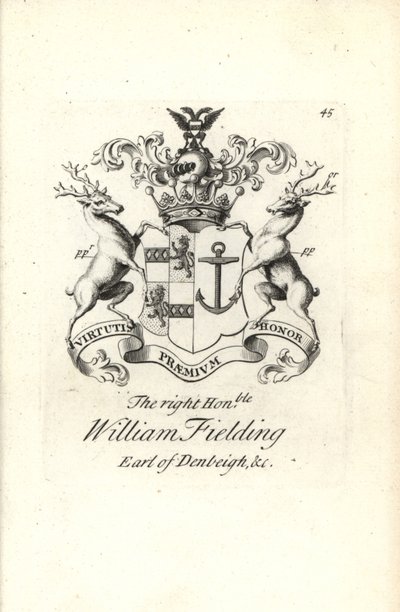 William Fielding, Denbeigh 5. grófjának címere és címere alkotó: Andrew Johnston
