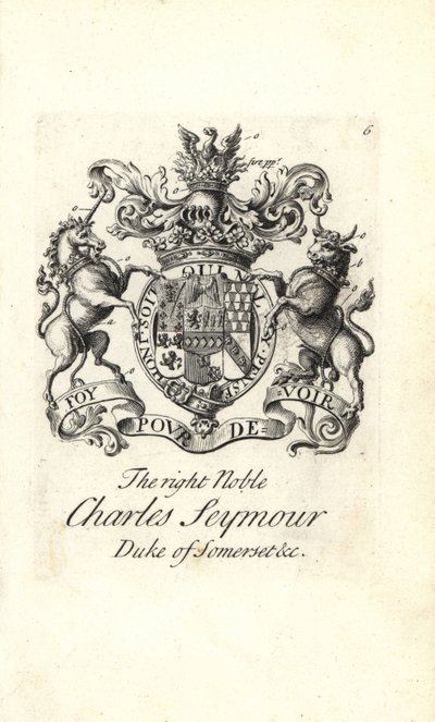 Charles Seymour jobb nemes, Somerset 6. hercegének címere és címere alkotó: Andrew Johnston