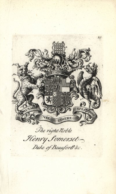 Henry Somerset jobb nemes, Beaufort 2. hercegének címere és címere alkotó: Andrew Johnston