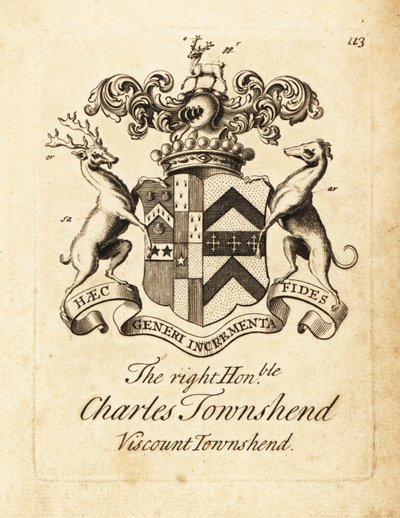 Charles Townshend, Townshend 2. vikomtjának címere alkotó: Andrew Johnston