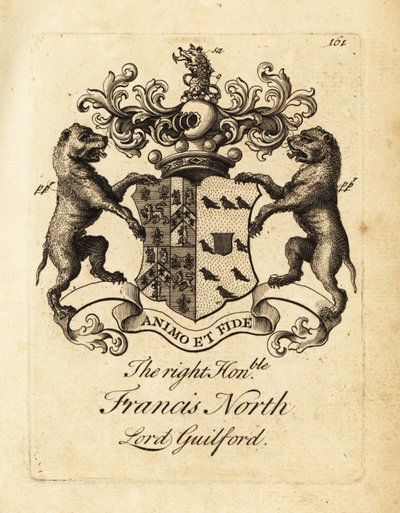 Francis North, Lord Guilford, Guilford 2. báró címere alkotó: Andrew Johnston