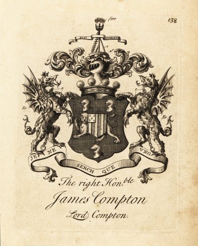 James Compton jobboldal címere, Lord Compton, Northampton 5. grófja alkotó: Andrew Johnston