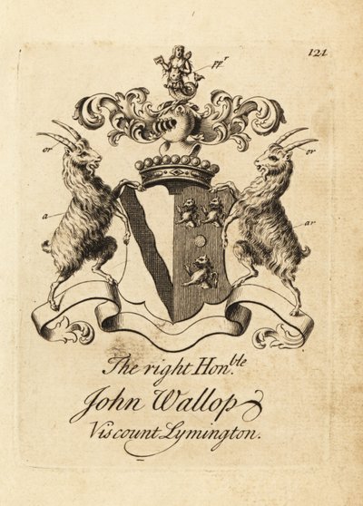 John Wallop jobboldal címere, Lymington vikomt alkotó: Andrew Johnston