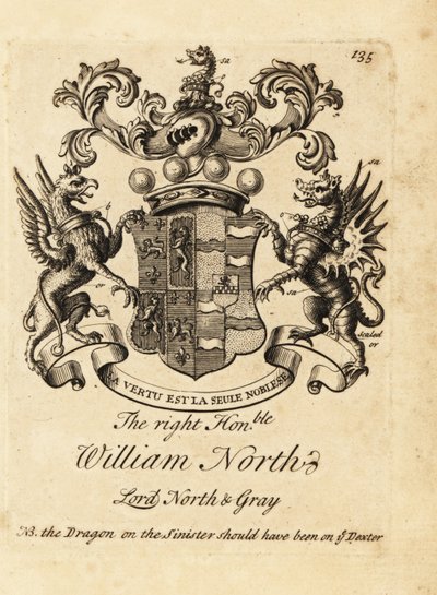 Tisztelt William North, Lord North & Gray, 6. North báró, 2. Gray báró címere alkotó: Andrew Johnston