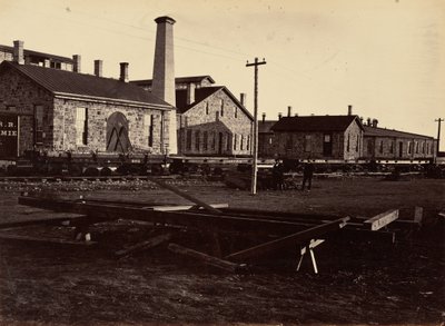 Tábla 17. Laramie gépműhelyek, délnyugatról,1869 (fotó) alkotó: Andrew Joseph Russell