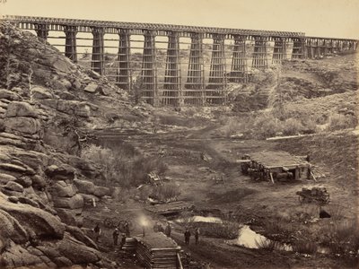 8. tányér. Dale Creek híd, felülről,1869 (fotó) alkotó: Andrew Joseph Russell