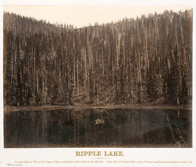 Ripple Lake, White Pine Cañon, Utah, a Nagy Nyugatról illusztrálva A. J. Russell által a kontinensen át készített fényképészeti sorozatban, amely a Union Pacific vasútvonal mentén készült, Omahától, Nebraskától nyugatra. I. kötet alkotó: Andrew Joseph Russell