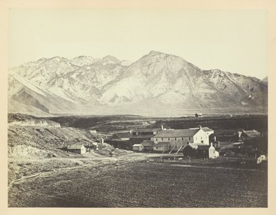 A Sziklás-hegység Wasatch-hegysége, Brigham Young gyapjúgyárai felől alkotó: Andrew Joseph Russell