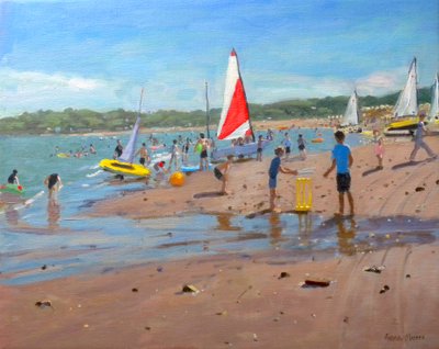 Krikett és piros-fehér vitorla, Abersoch, 2011 alkotó: Andrew Macara