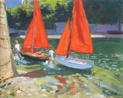 Lányok vitorlás hajókkal Looe, 2014, alkotó: Andrew Macara