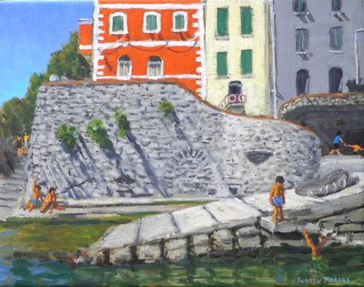 Portafino, Olaszország (olaj, vászon) alkotó: Andrew Macara