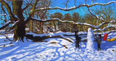 A hóember, Calke Abbey, Ticknall, Derby, 2022 (olaj, vászon) alkotó: Andrew Macara
