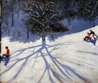 Fa és két szánkó alkotó: Andrew Macara