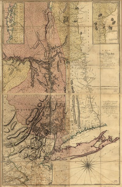 New York tartomány térképe, Pensilvania és Új-Anglia egy részével, LOC 74692653 alkotó: Andrew Montrésor