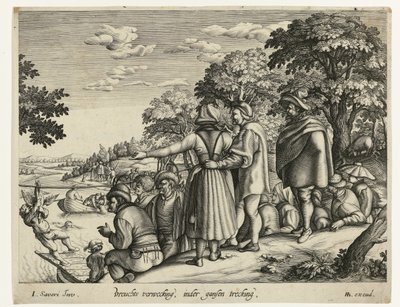 libarajzoló Gyümölcsöző nemzés, egész vándorlás (cím a tárgyon) alkotó: Andries Jacobsz. Stock