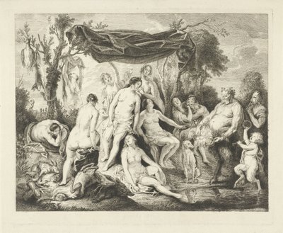 Fürdő Diana en Silenus alkotó: Andries Lens