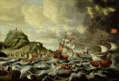 Egy kikötői jelenet, esetleg Genova alkotó: Andries van Eertvelt