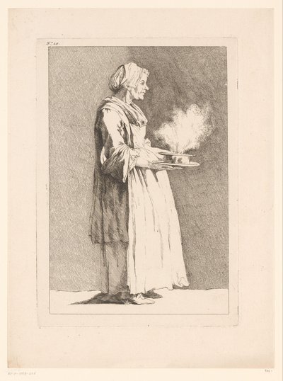 Karikatúra egy nő étkezéssel Karikatúrák J. Saly után (sorozat címe) Recueil de caricatures dessinées Par J. Saly et Gravées par A.L. DeLalive D.J. (sorozat címe) alkotó: Ange Laurent de, marquis de Rémoville Lalive