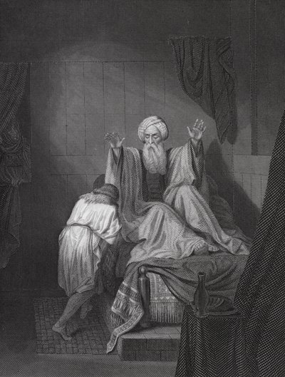 Izsák megáldja Jákobot (metszet) alkotó: Ange Louis (1815 72) (after) Janet