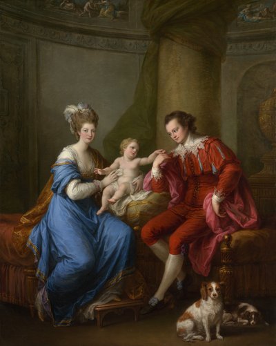 Edward Smith Stanley 1752-1834, Derby tizenkettedik grófja, első feleségével és fiukkal, 1776. alkotó: Angelica Kauffmann