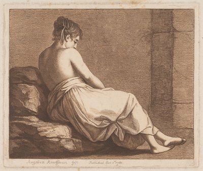 Köveken ülő nő alkotó: Angelica Kauffmann